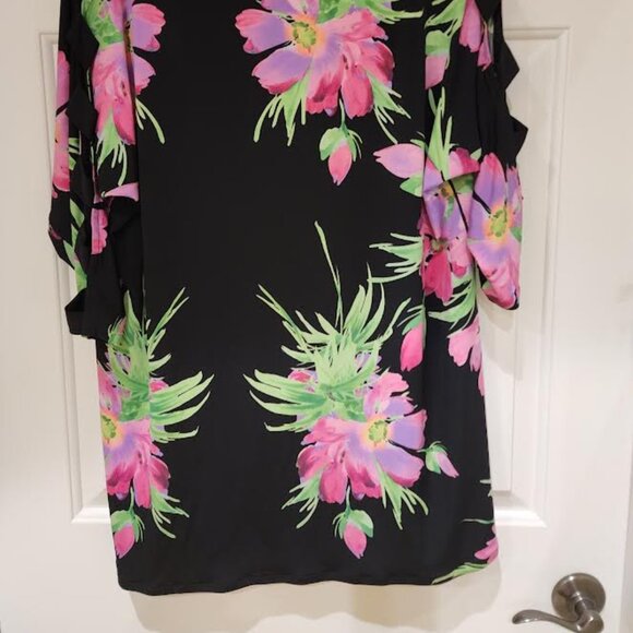 EVA VARRO  XL TUNIC TOP W/ LATTICE SLEEVES NWT - Picture 2 of 7